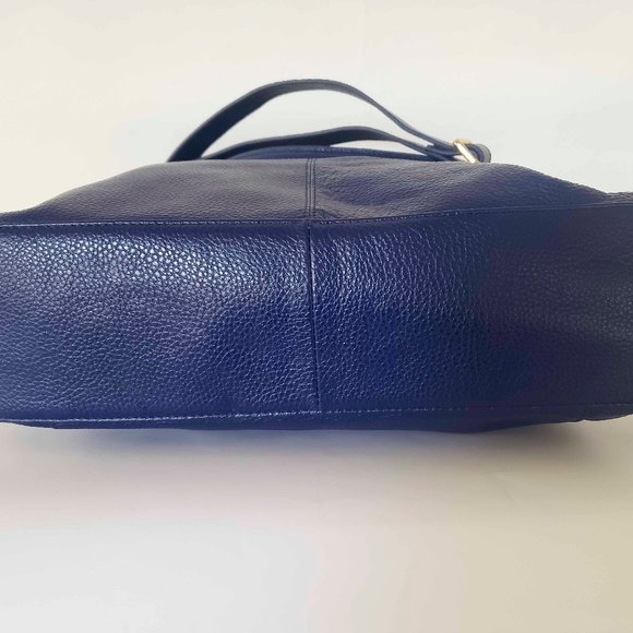 Kristen Bell Blue Pebbled Leather Tote - Picture 4 of 7